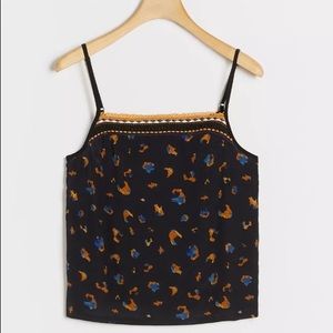 NWT Anthropologie Bl-nk London Areena Cami Tank Top L Boho Crochet Lace Trim